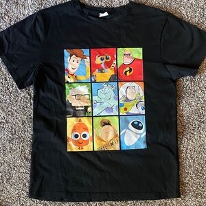 Black Pixar Character Grid Graphic Tee size M